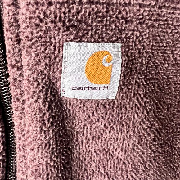 Carhartt Full Zip Hooded Relaxed Fit Jacket Women's Size M Heather Maroon Color - Picture 6 of 10